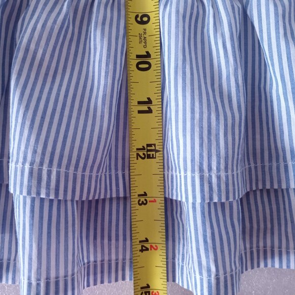 NWT Abercombie Girls' Striped Smocked Ruffle Babydoll Top Blue White Size XL - Picture 5 of 7